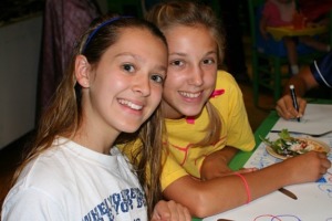 Close Girl Friends at Summer Camp