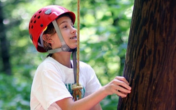 Outdoor Ropes Course Climber Outdoor Summer Camp