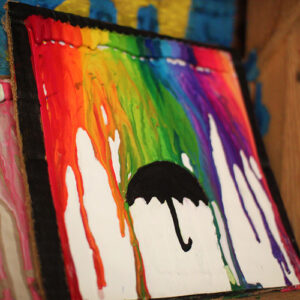 Craft of melted crayons