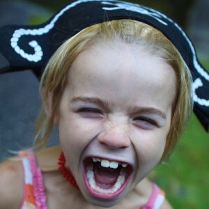 Girl dressed as a pirate