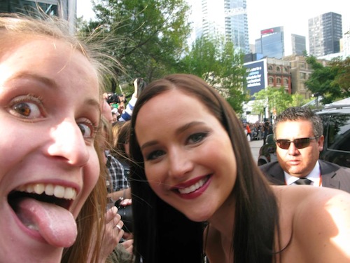 Martson and Jennifer Lawrence pow-wowing on the red carpet.