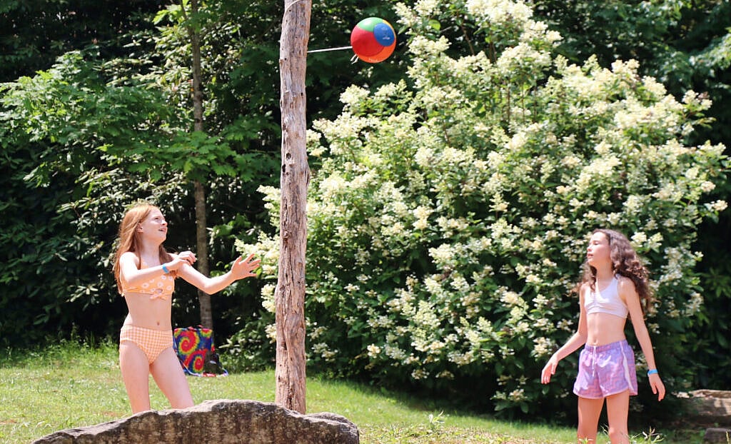 summer camp tetherball game