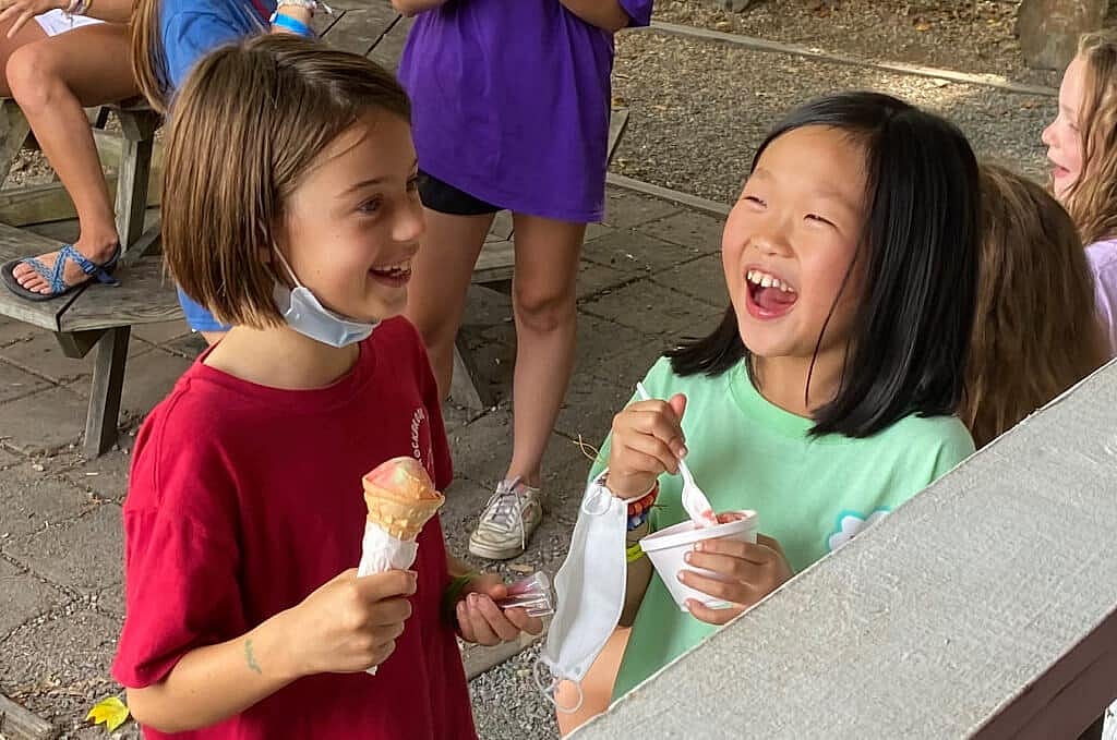 happy summer camp girls