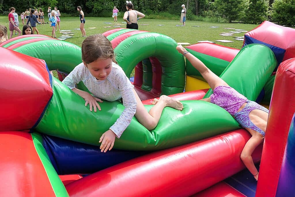 funny inflatable race