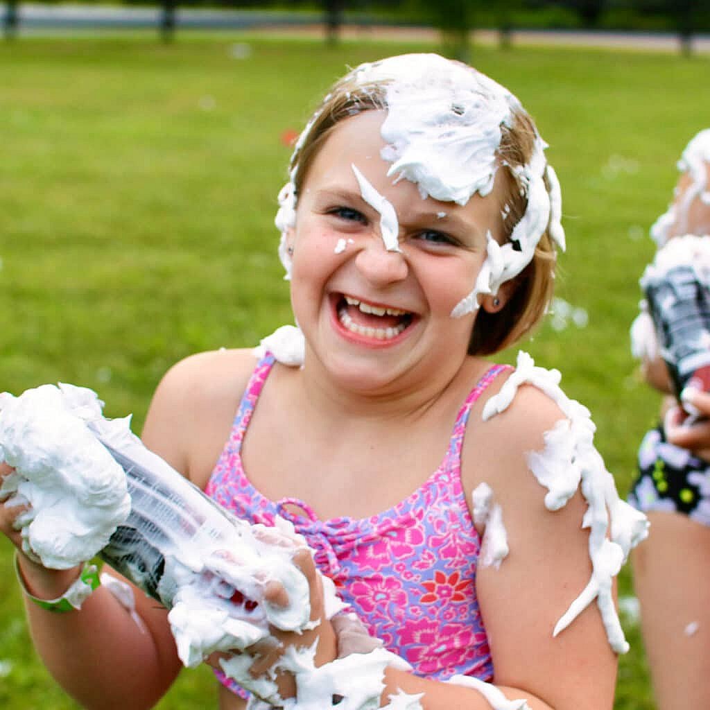 giggling shaving cream kid