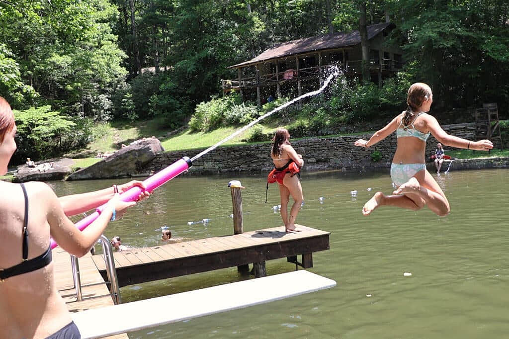 summer camp lake play