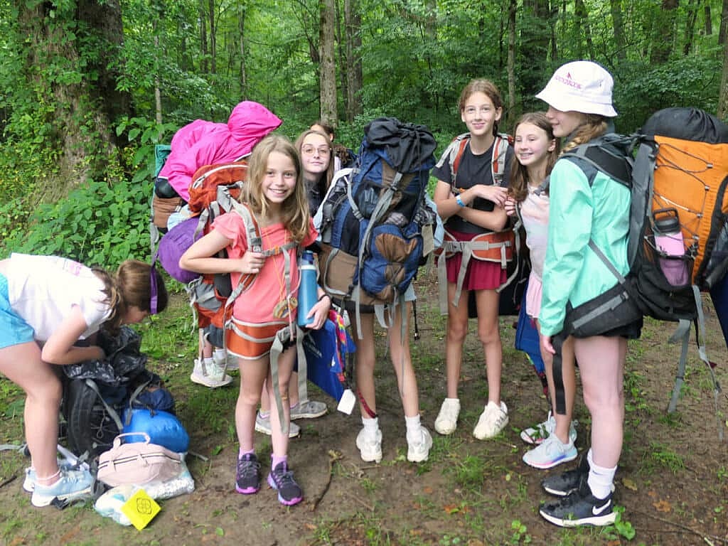 summer camp girls backpacking