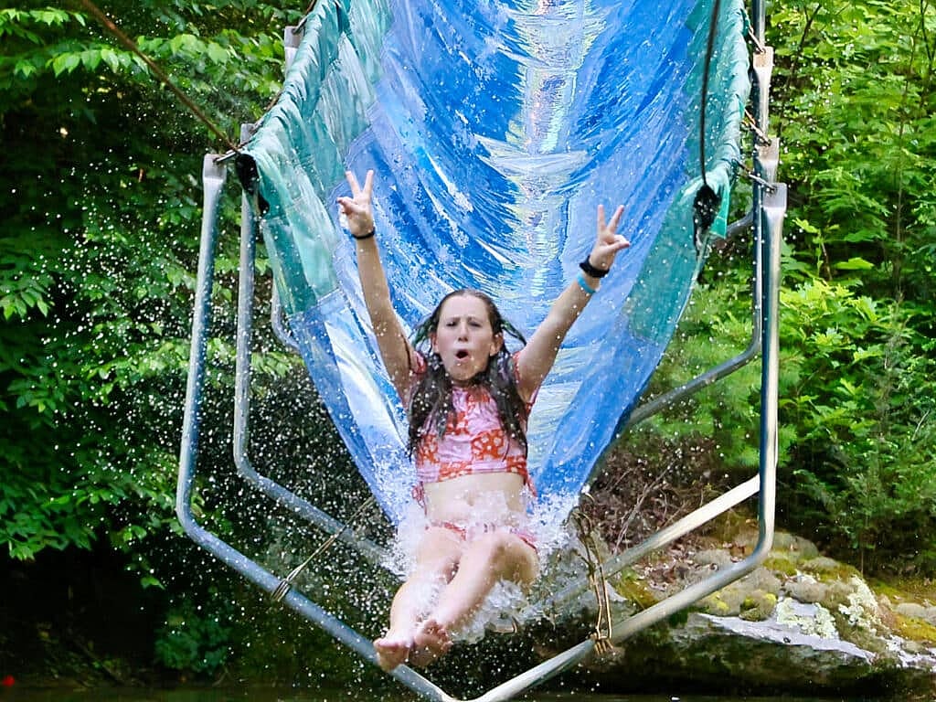 camp waterslide celebration