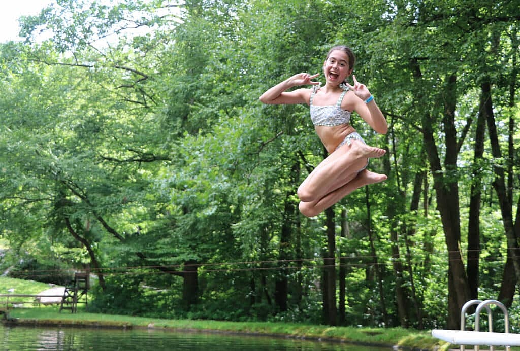 camp diving board jump trick