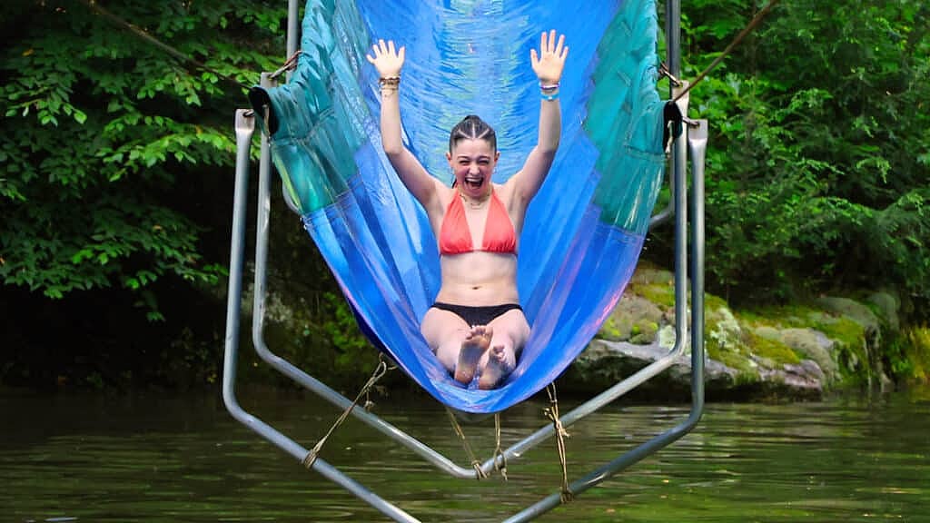 camp girl water slide