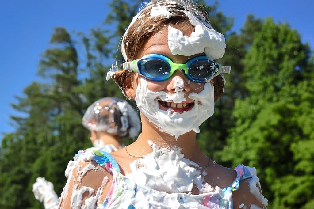 summer camp shaving cream child