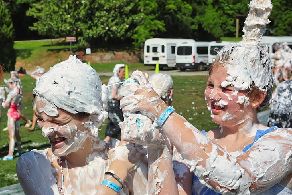 summer camp shaving cream fight