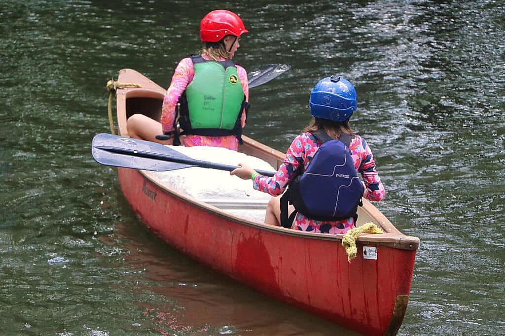 camp tandem canoeing