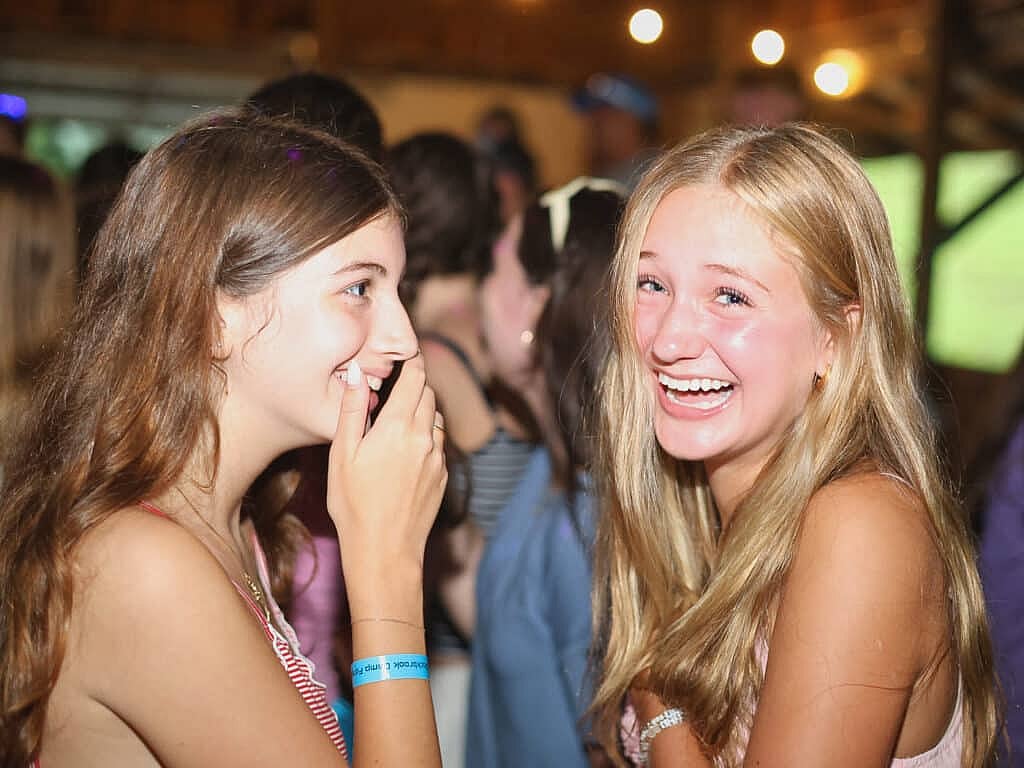 laughing camp girls at dance