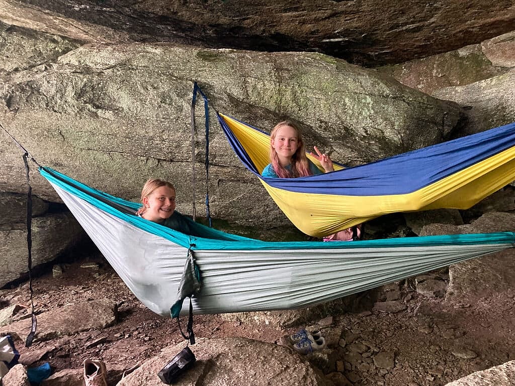 camp nest of hammocks