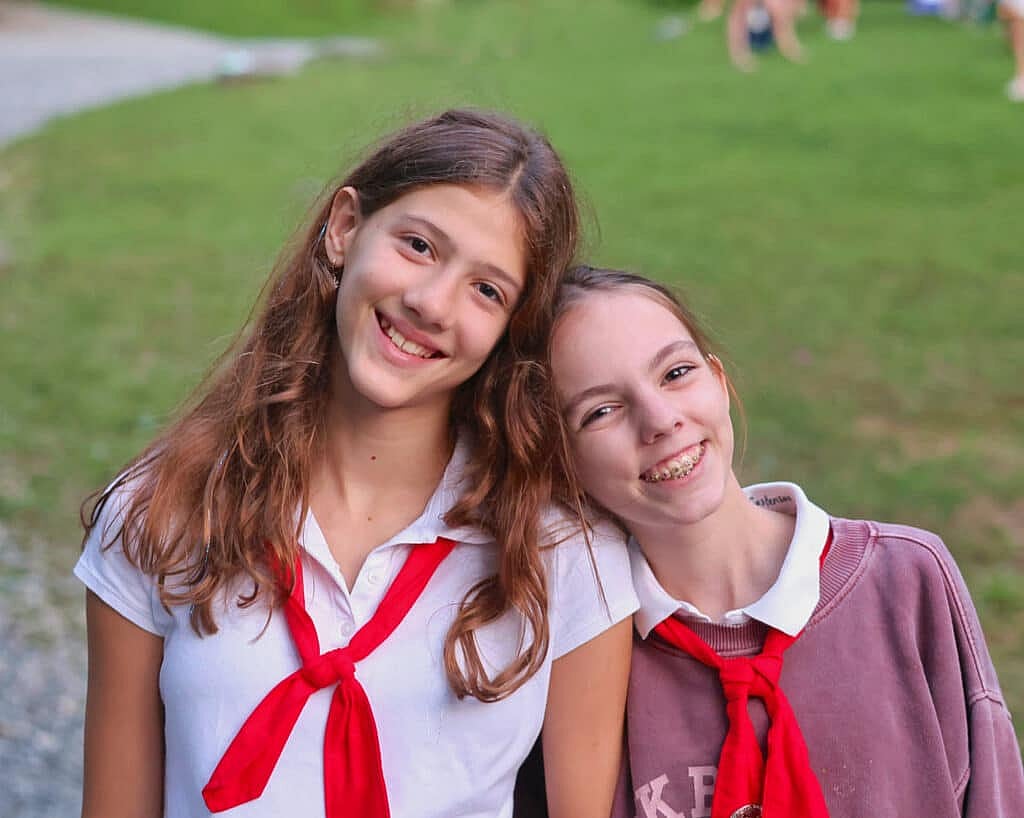 relaxed friends at summer camp