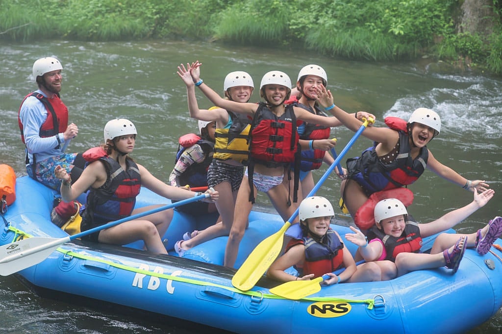 silly camp kids rafting