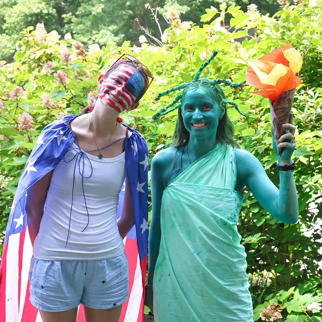 camp staff dressed for 4th of July