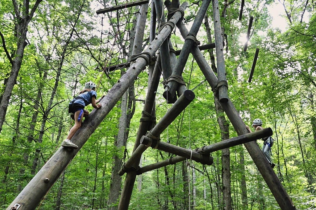 summer camp climbing tower