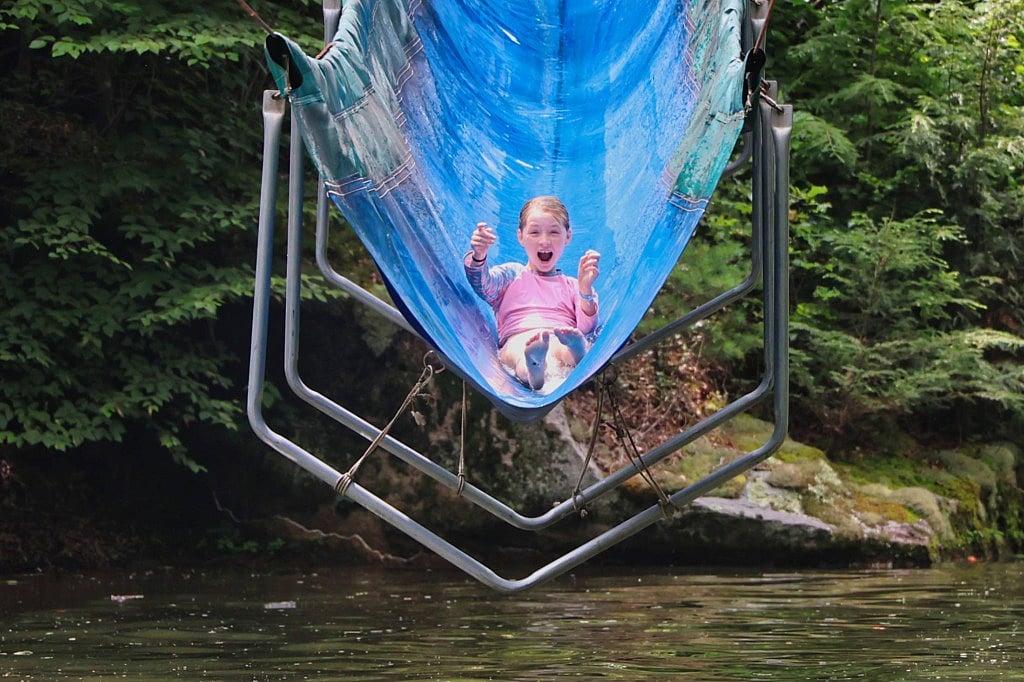 camp waterslide kid