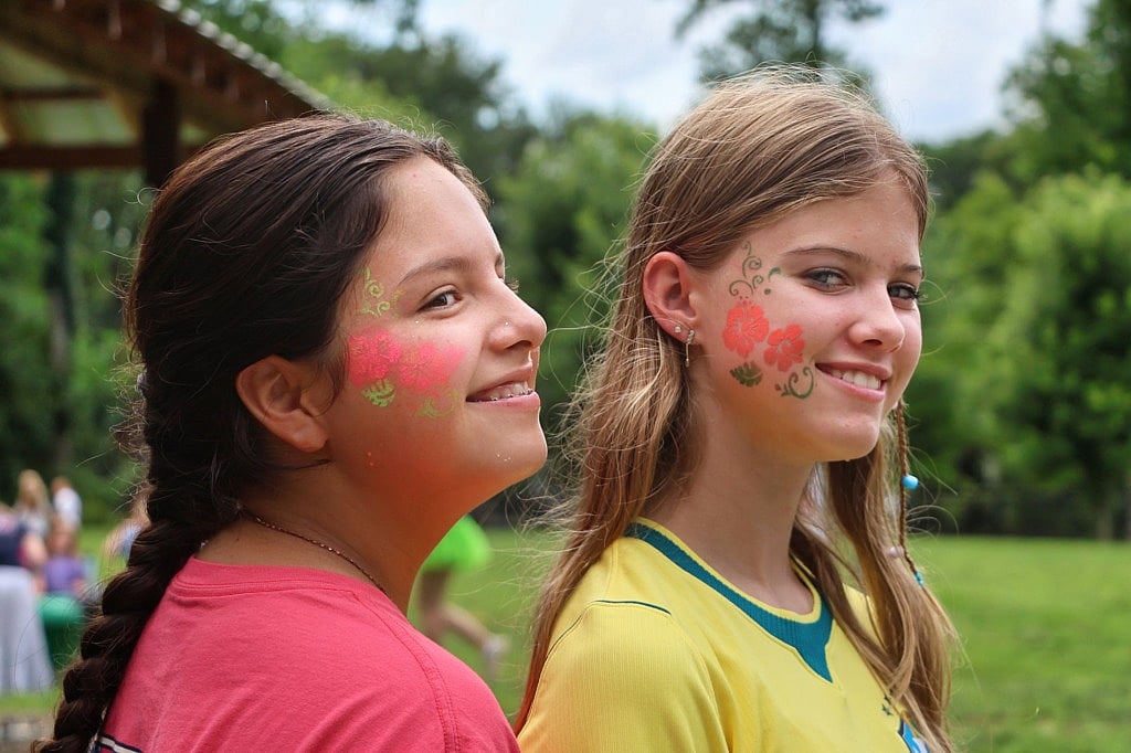 summer camp face painted