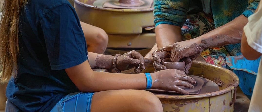 camp pottery wheel demo