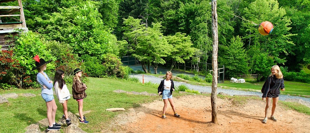 tetherball game at summer camp