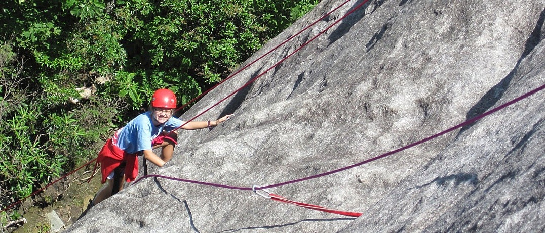 girl rock climbing