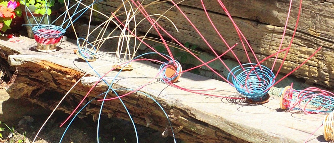 summer camp basket weavings