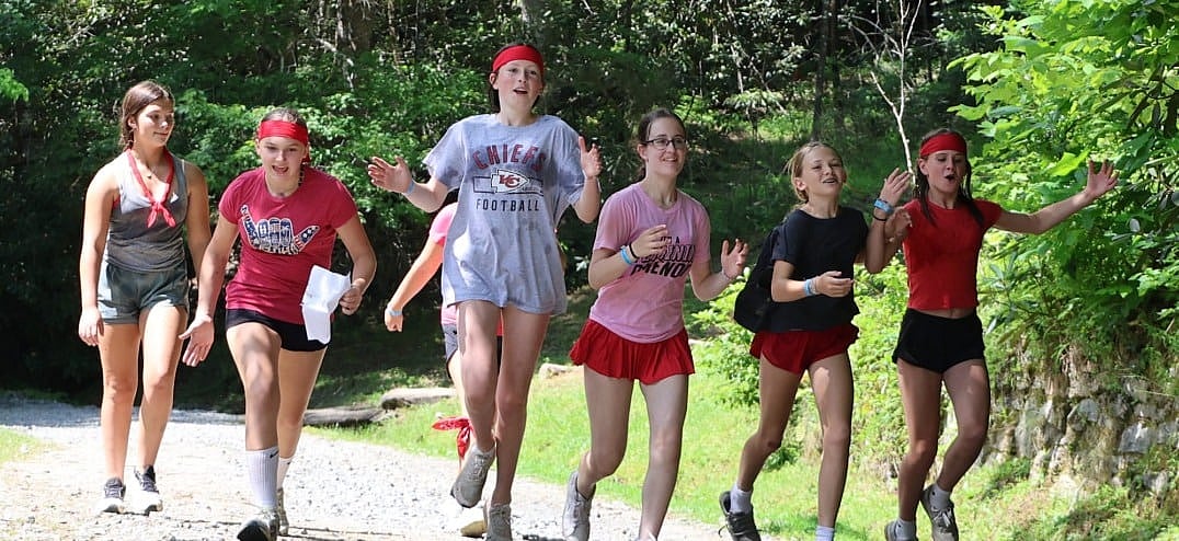summer camp kids running