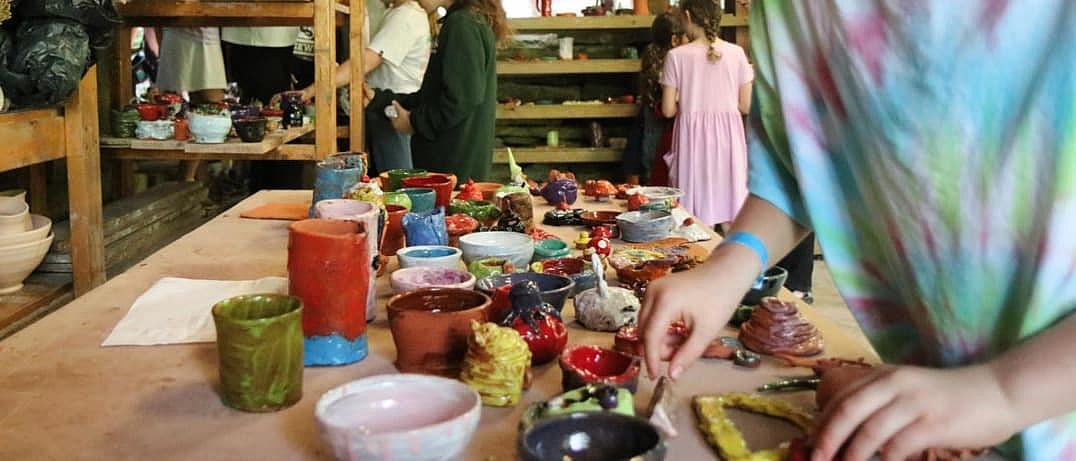 colorful summer camp pottery