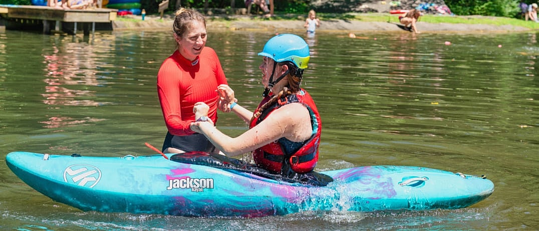 camp kayaking roll instructor