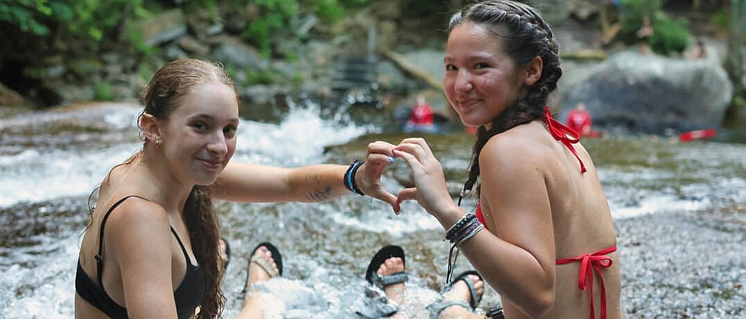wet haired camp girls