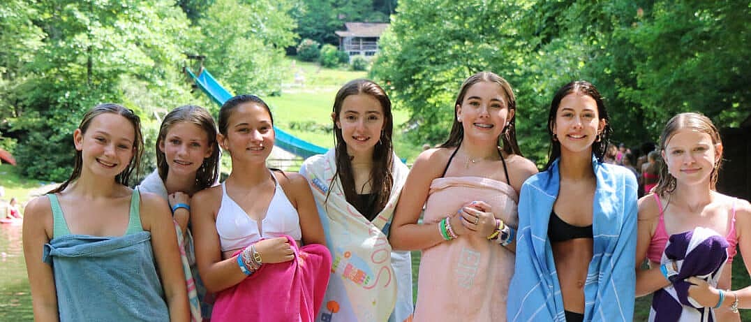 summer camp first day swim