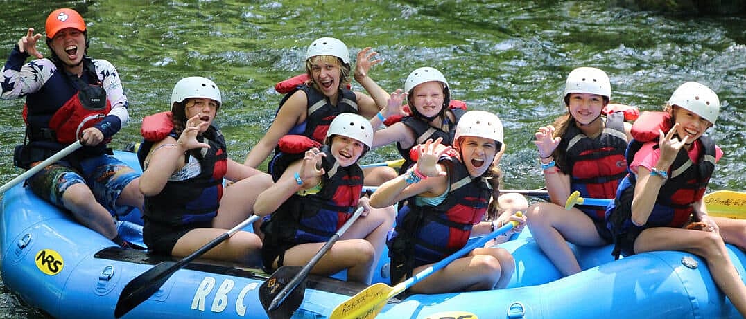 summer camp girls rafting