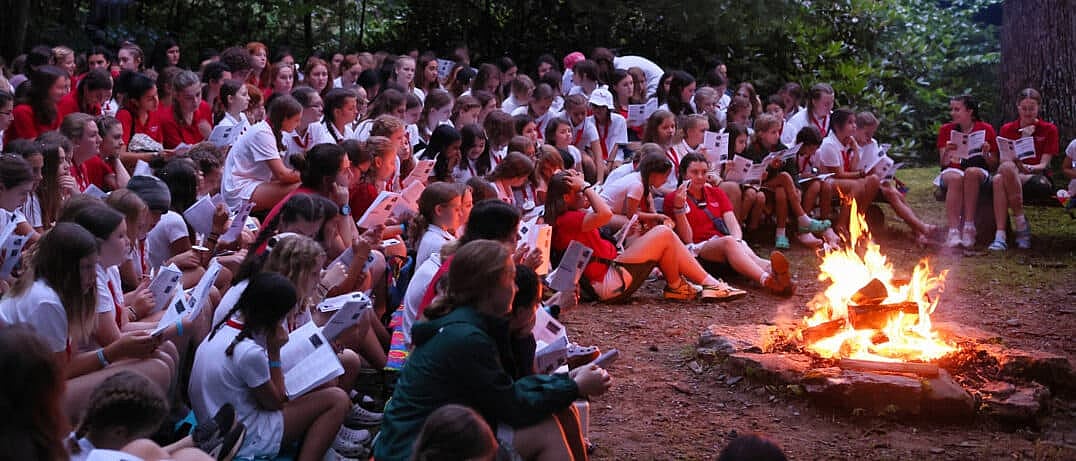 closing campfire for summer camp