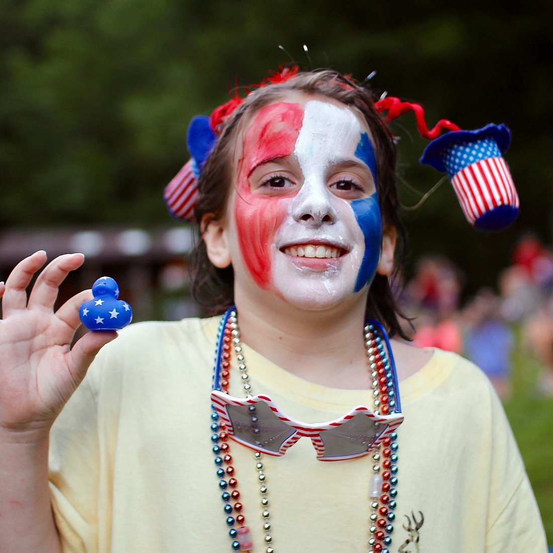 4th July face painted child