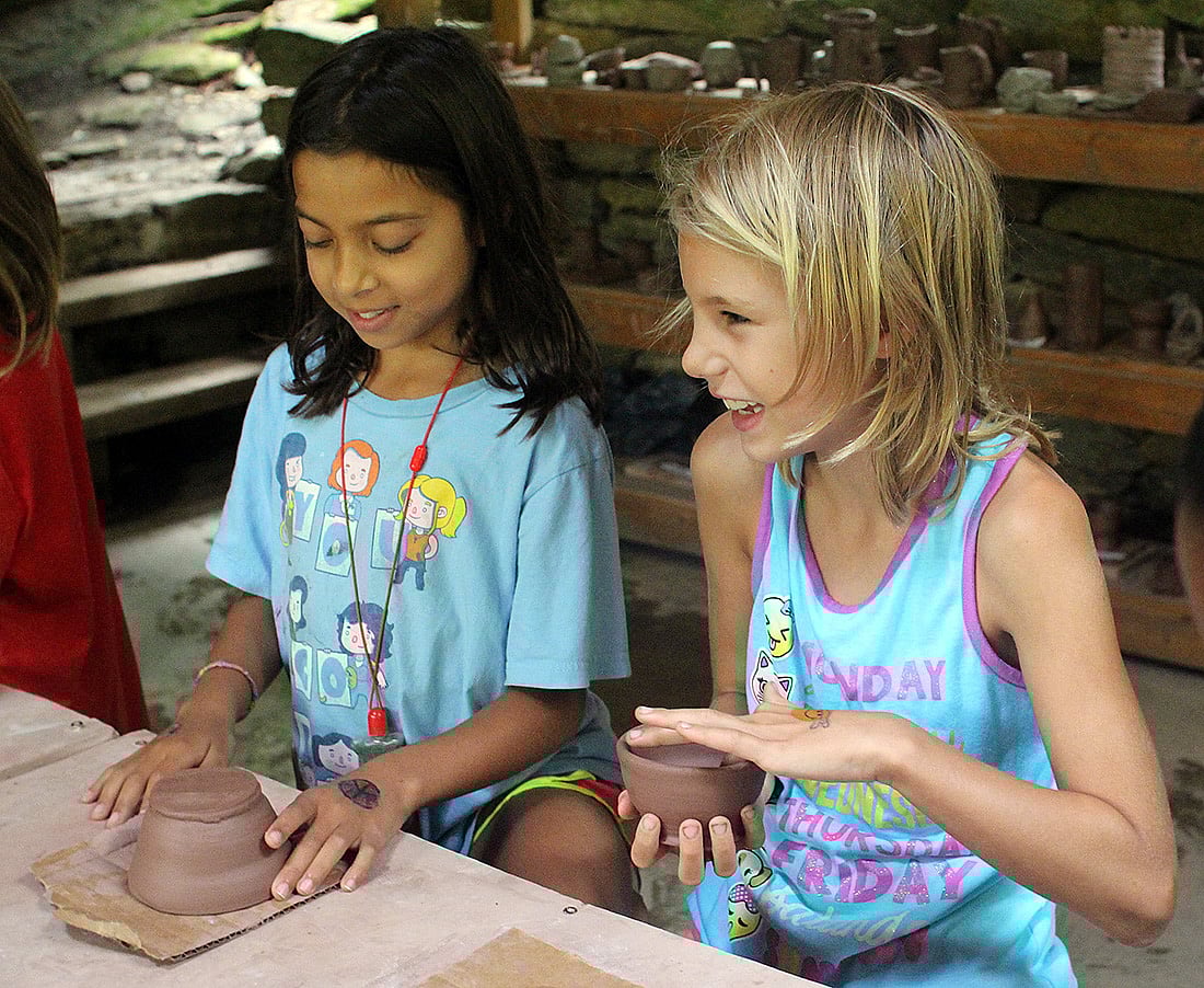 girls camp pottery class