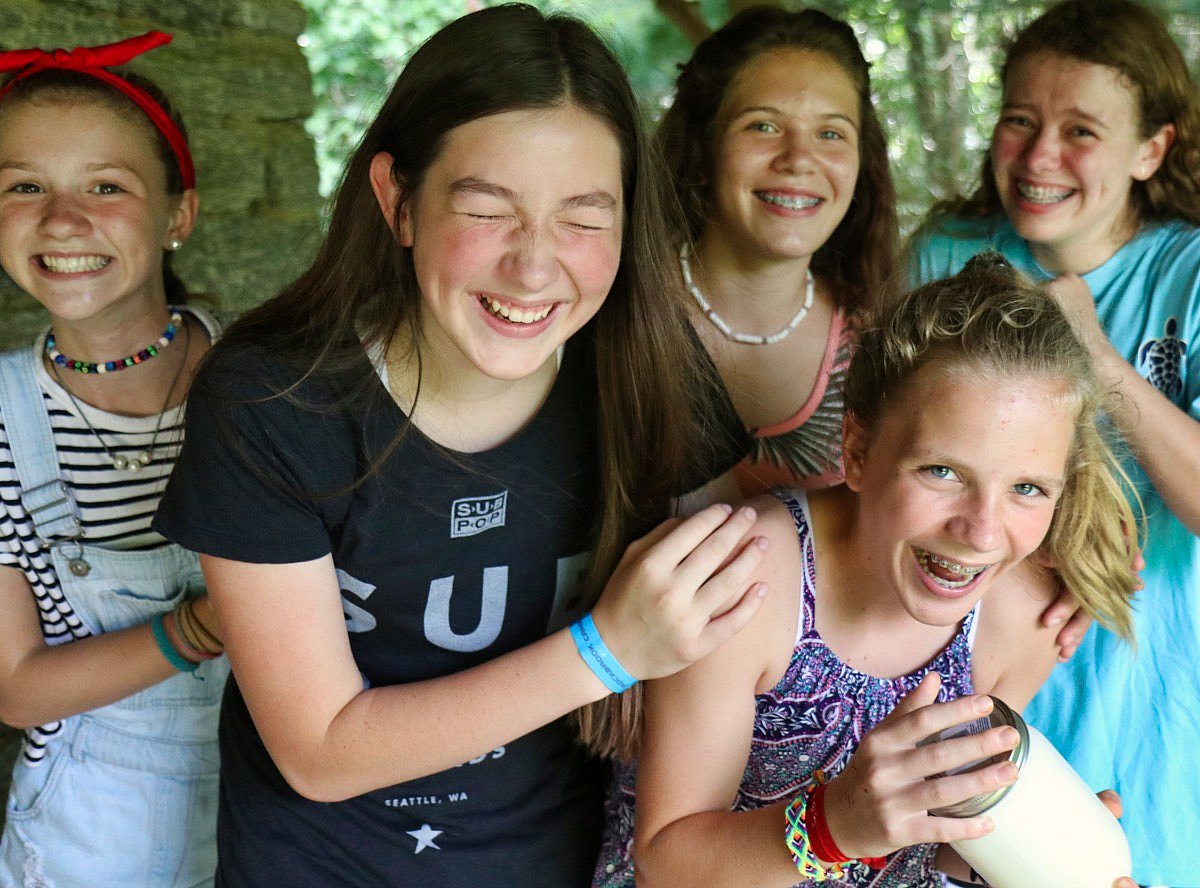 butter making teens at camp