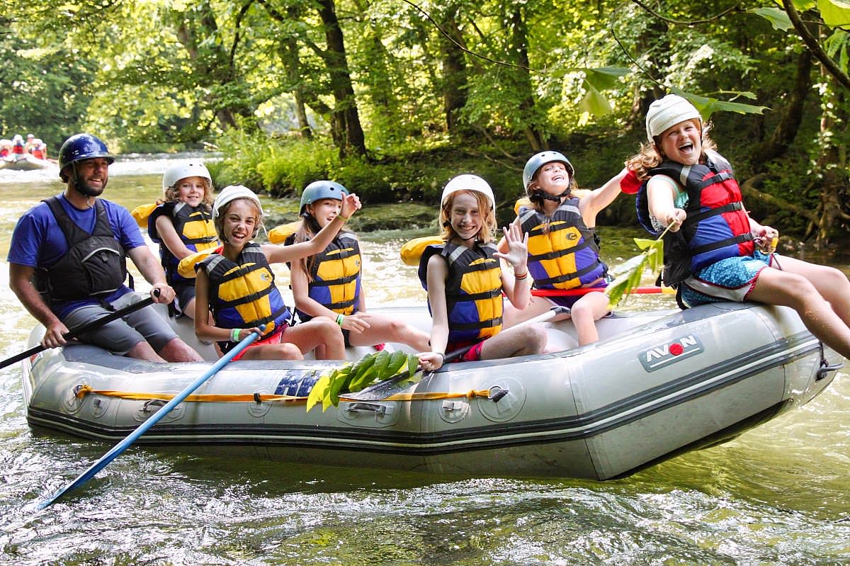 camp girls rafting