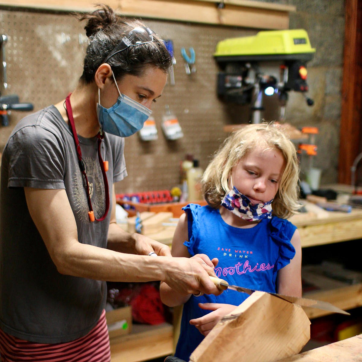 summer camp woodworking instruction