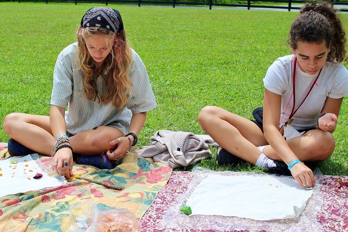 dyeing cloth with garden flowers