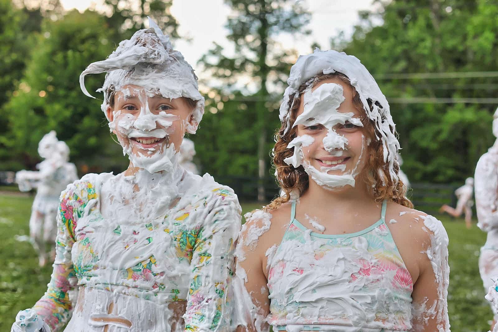 kids at shaving cream fight