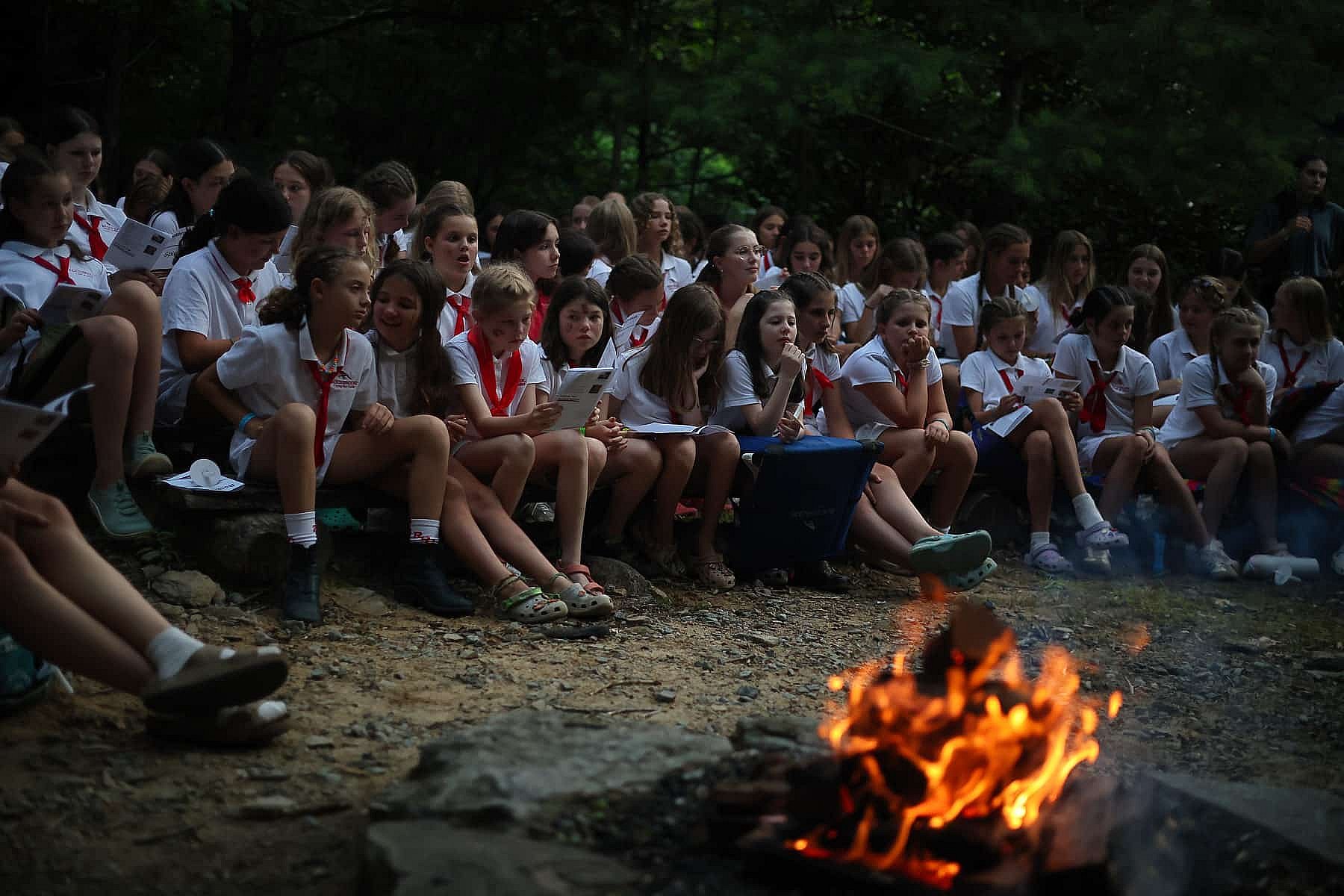 camp closing campfire