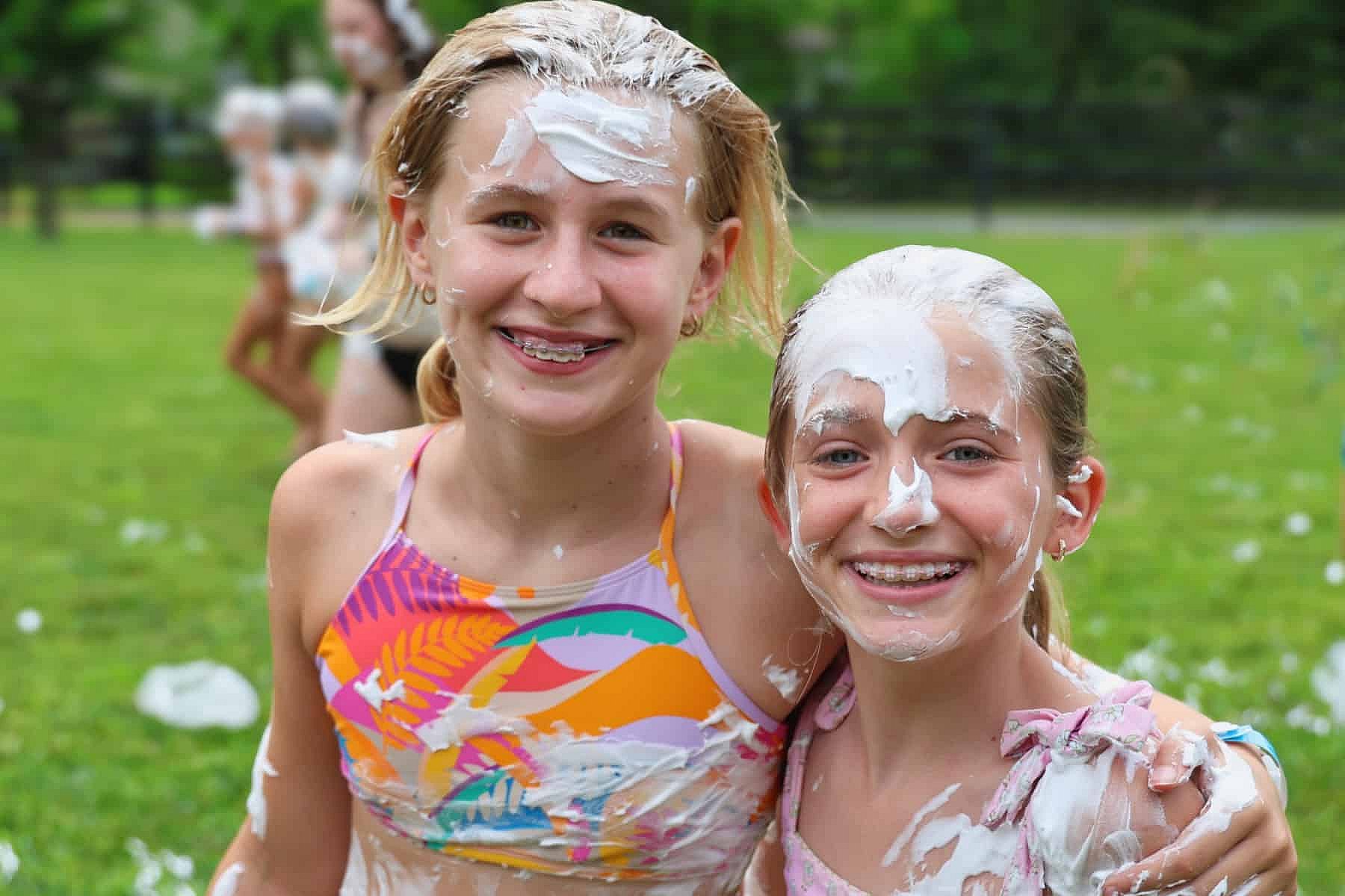 two shaving cream kids