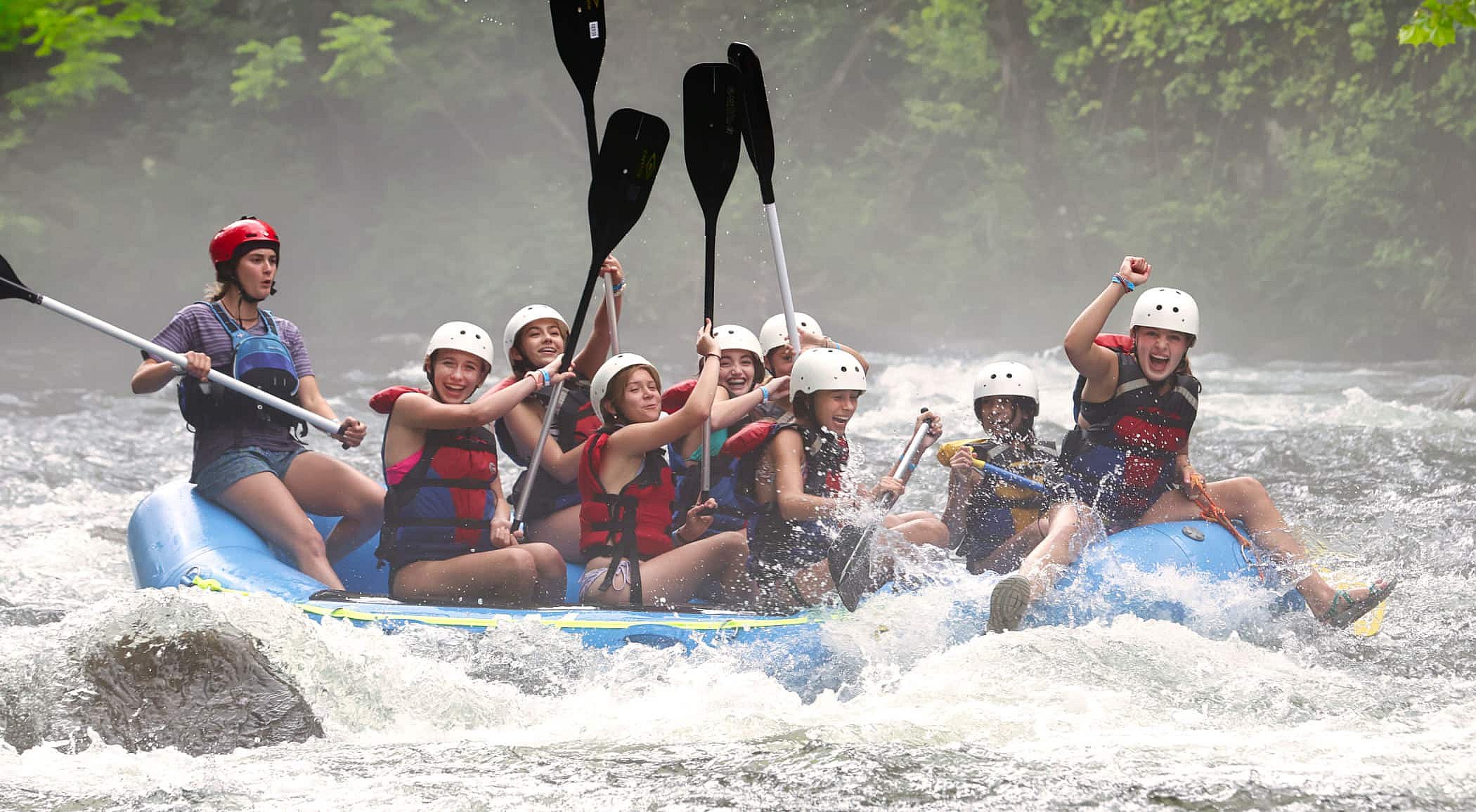summer camp girls rafting in north carolina