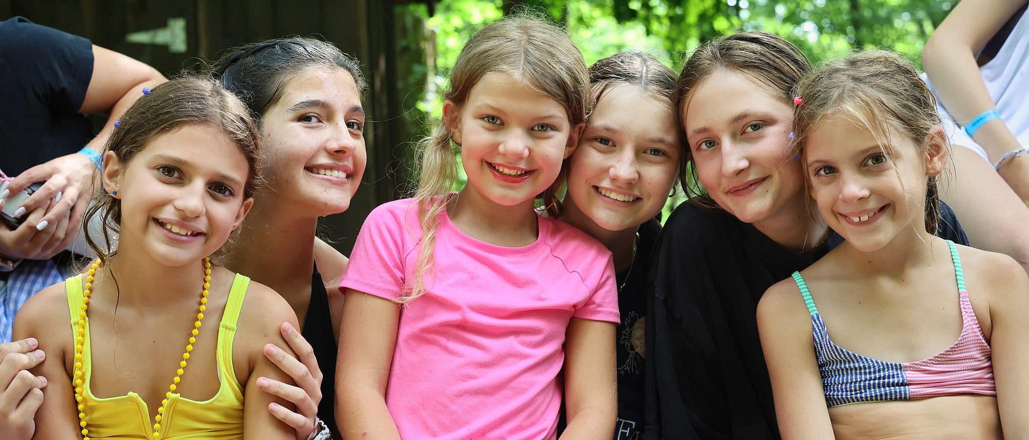 group of young and teenage camp girls