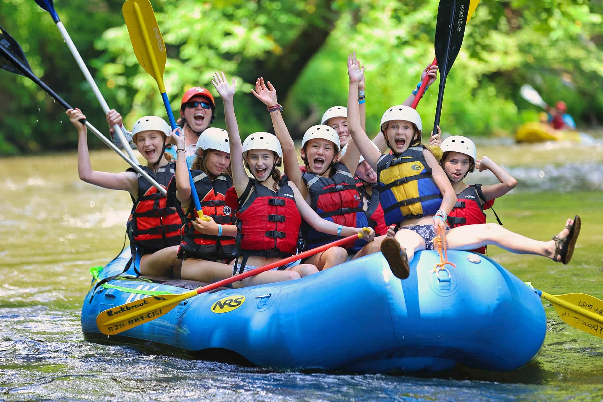 silly whitewater raftin kids