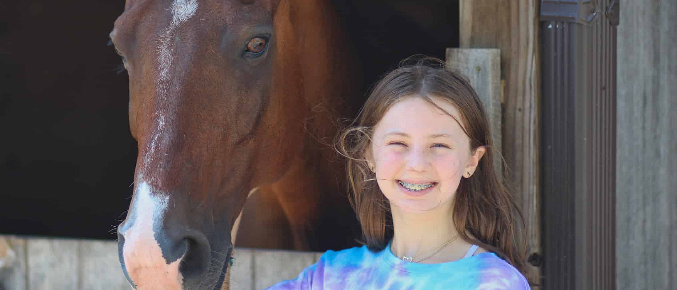 summer camp horse kid