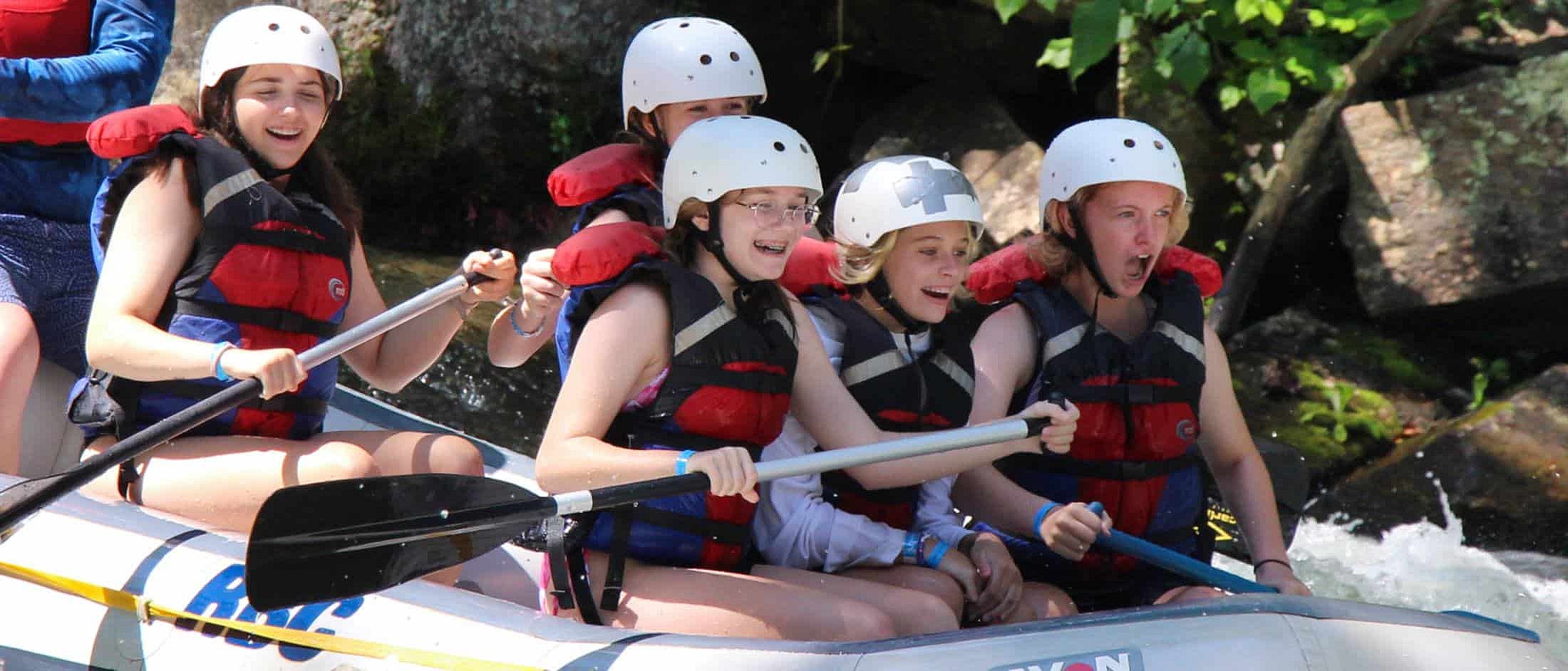 girls rafting glee